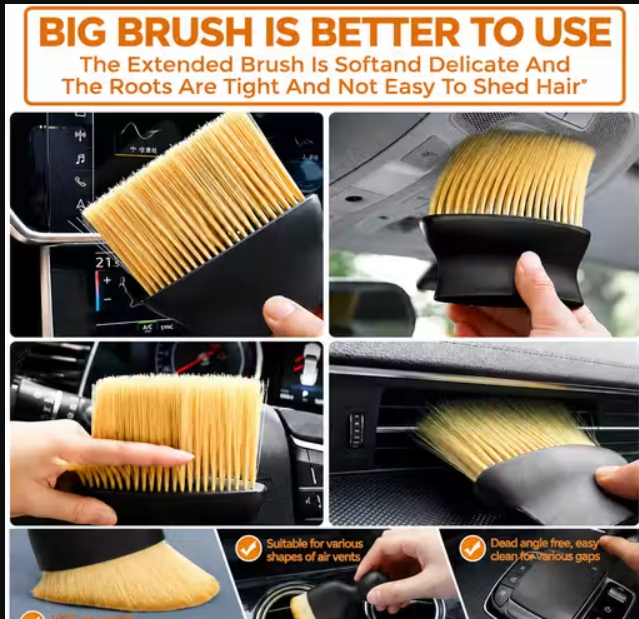 Set of 5 Premium Complete Car Cleaning Kit for Interior & Exterior Cleaning | Microfiber Duster Brush Set with Soft Detailing Brush, Cleaning Cloth & Extendable Handle | Scratch-Free Car Dust Cleaner Accessories Kit for Cars, SUV, Bike & Home Use